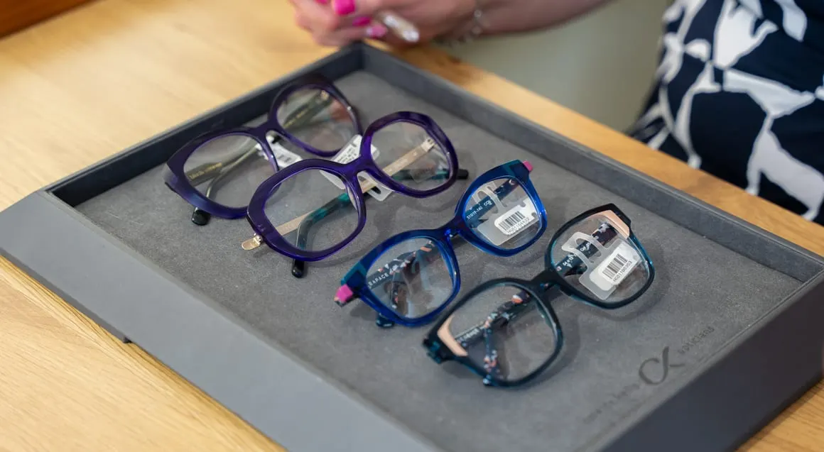 Frames on display inside the practice
